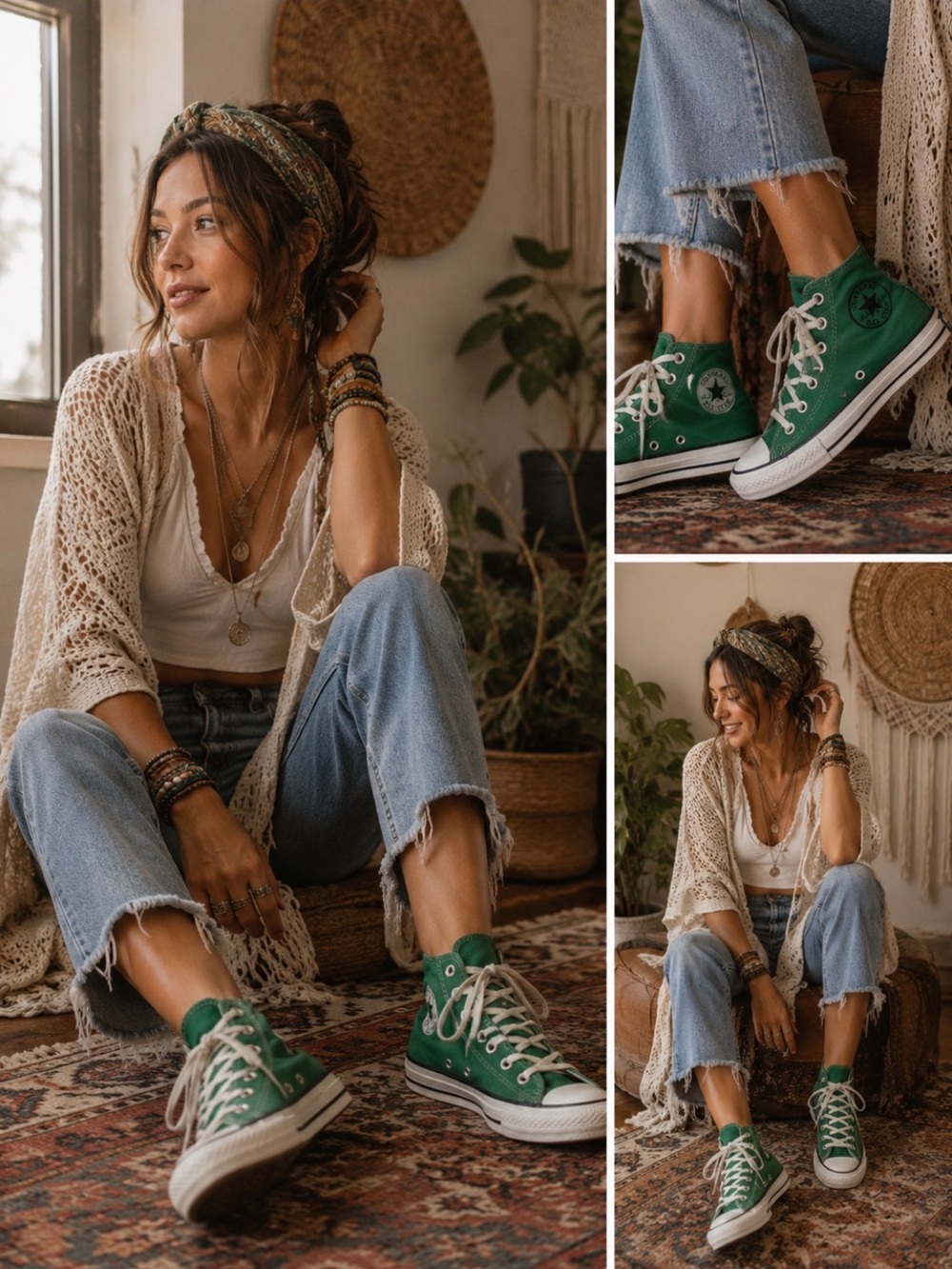 Converse Kelly green high top men's 6 women's 8 - Picture 3 of 13